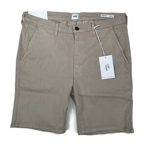 Edwin Men's Mason Endurance Slim Chino Shorts Oyster Beige Denim Size 32 NWT